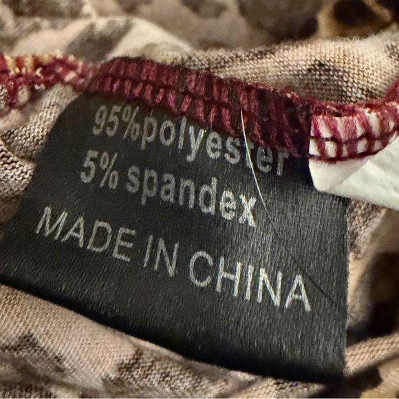 Southern Stitch Burgundy, Gold Sequenced, leopard print Top Statement Piece- M - Picture 10 of 10